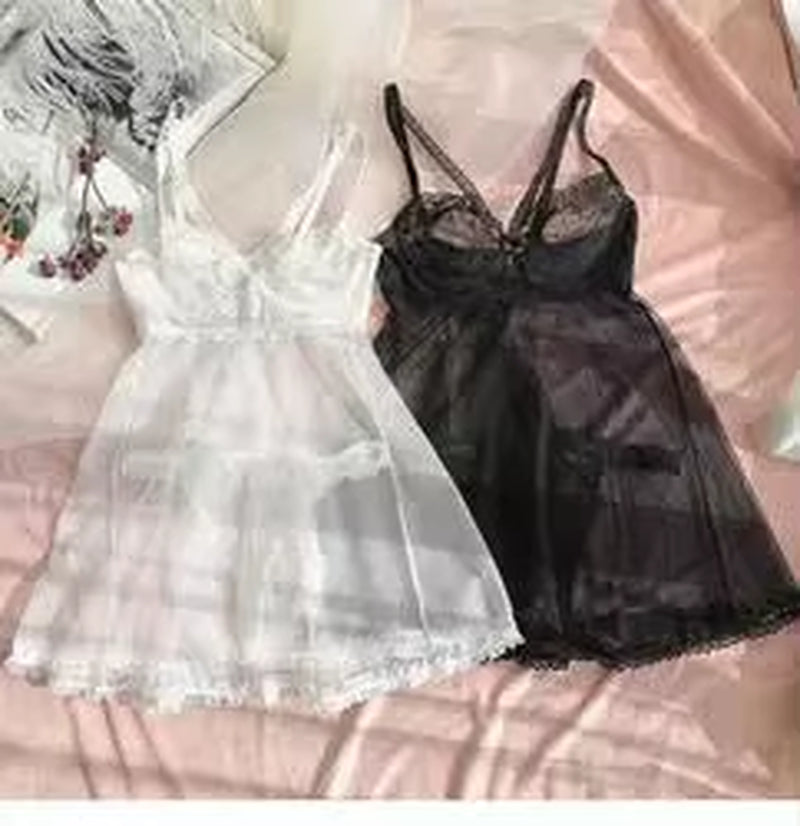 Wholesale Young Girls Transparent Mesh Skirt Lingerie Sexy Stretch See through Intimate Sleepwear for Female