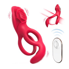 Resonance Rose Flower Adult Silicone Sex Ring Men Locking Ring Vibrating Device for Delay Ejaculation