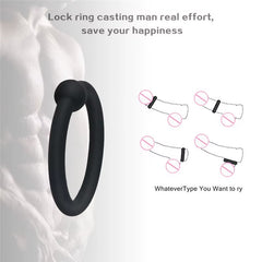 Silicone Black Stretchy Sex Ring Man Erection Long Lasting Penis Ejaculation Delay Beaded Cock Ring