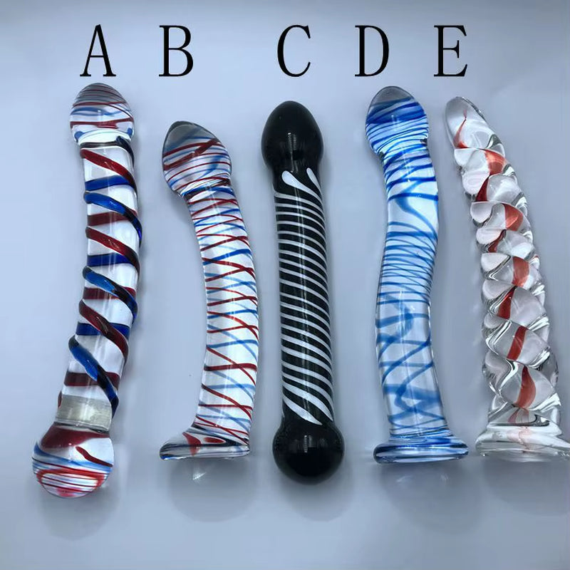High Quality Factory Price Decorative Crystal New Design Glass Backyard Anal Massage Glass Dildo Large Adult Sex Toy