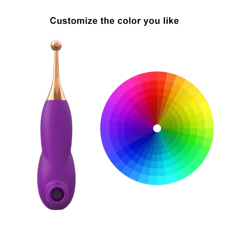 2 in 1 Double Headed Vibration Clitoris Sucker Massage Orgasm Pen Masturbator Sex Toys Nipple Sucking Vibrator