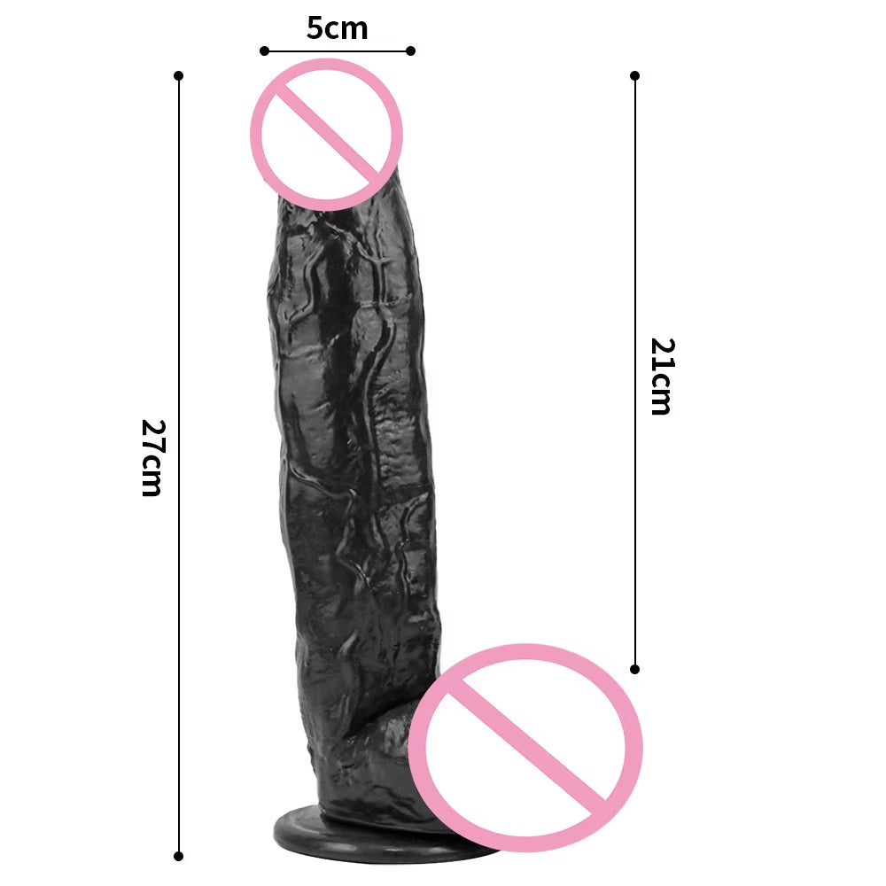 Silicone 27Cm 30Cm Big Cock Sex Dildo Toy Realistic Black Dildos for Men Women 12 Inch