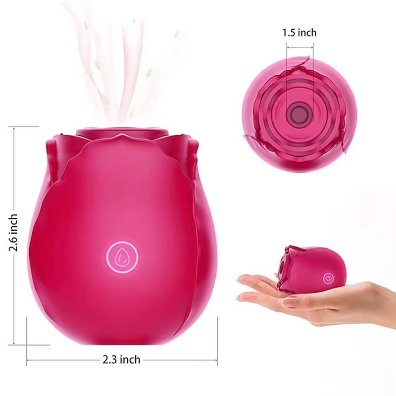 Rose Vibrator with 9 Sucking & Vibrating Nipples Clit Massager Mini the Rose Sex Toy