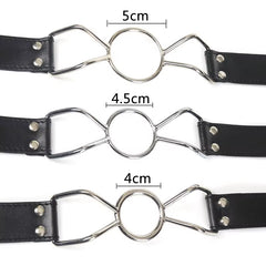 SM Sex Toys Adult Collar Forced Mouth Opening Iron Ring Deep Throat Mouth Plug Alternative Sex Props BDSM