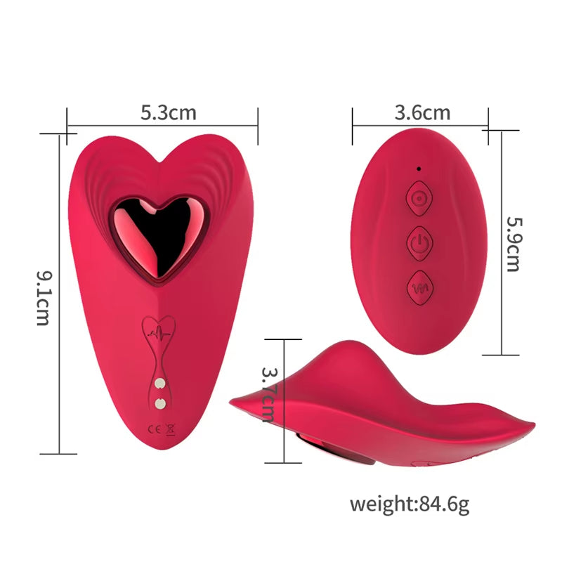 Heart Shape Wireless Vibrating Panties Control Egg with App and Remote Wearable Adult Sex Toy Smart Panty Vibrator