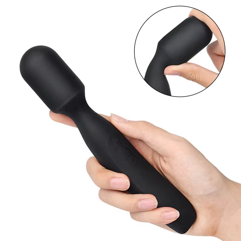 Rechargeable Soft Silicone G Spot Vaginal Stimulation Magic AV Massage Stick Vibrator Wand Sex Toys
