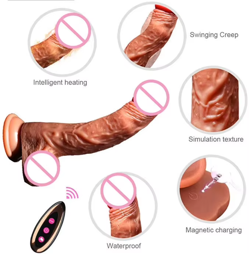Heating Dick Remote Control Anal Sex Machine Telescopic Dildo Vibrator Realistic Big Dildo for Women Sex Toys Dildos