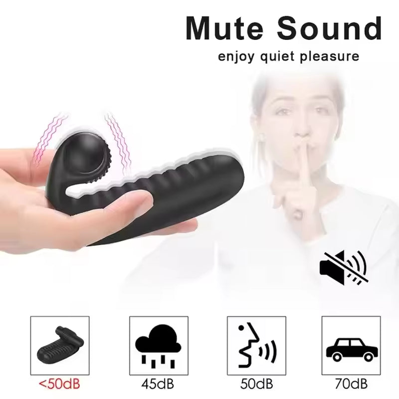 USB Charging 10 Vibration Vibrating Sleeve Vagina G Spot Clitoral Massager Couple Flirting Lesbian Woman Finger Vibrators
