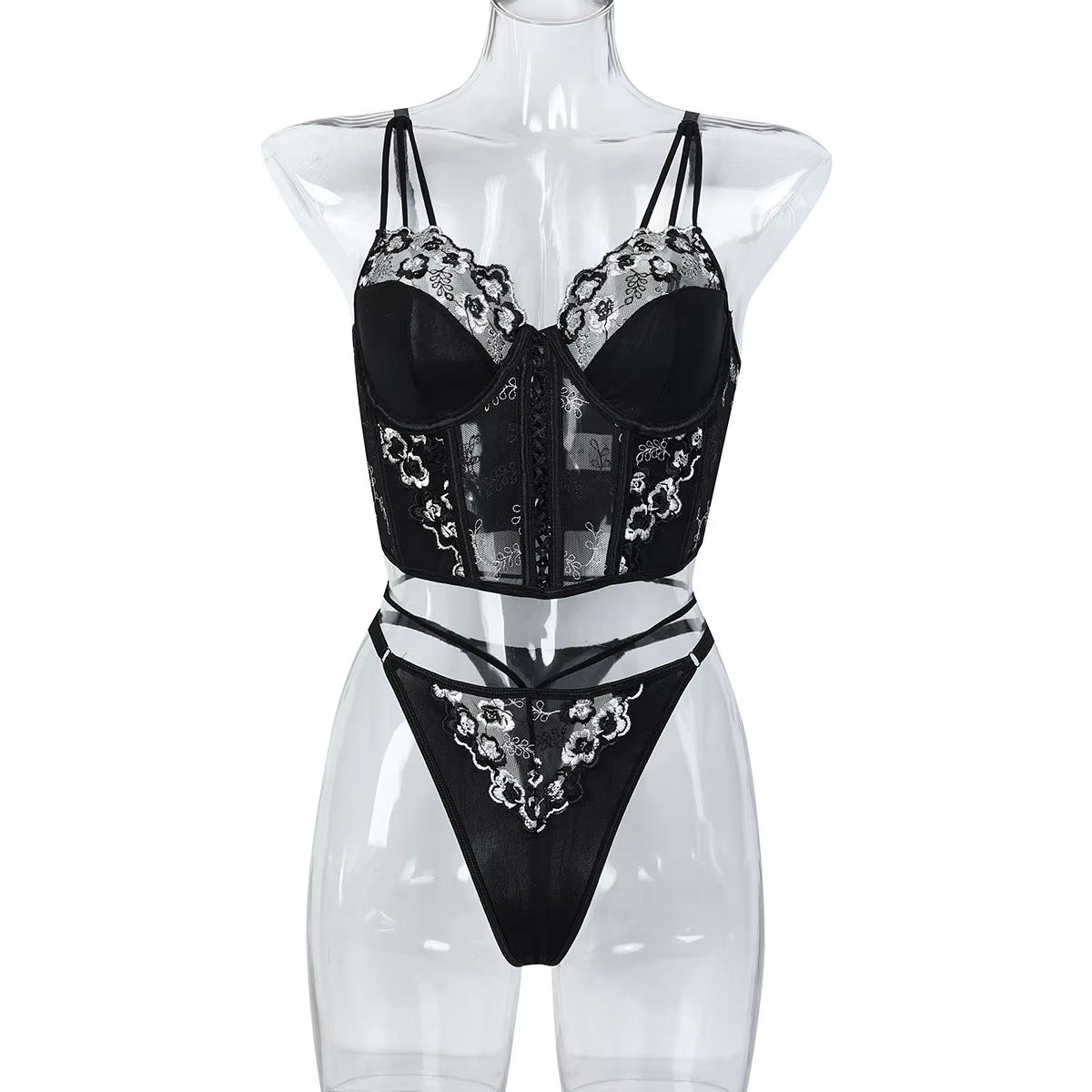 2025 Premium Floral Embroidery High-Quality Women's Lingerie Set