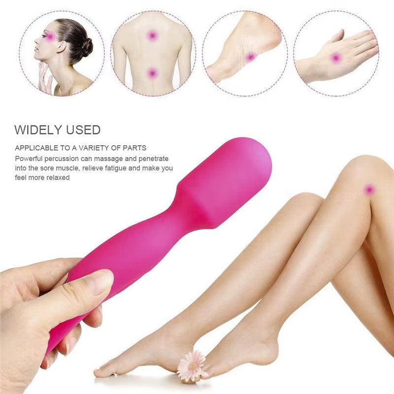 Rechargeable Soft Silicone G Spot Vaginal Stimulation Magic AV Massage Stick Vibrator Wand Sex Toys