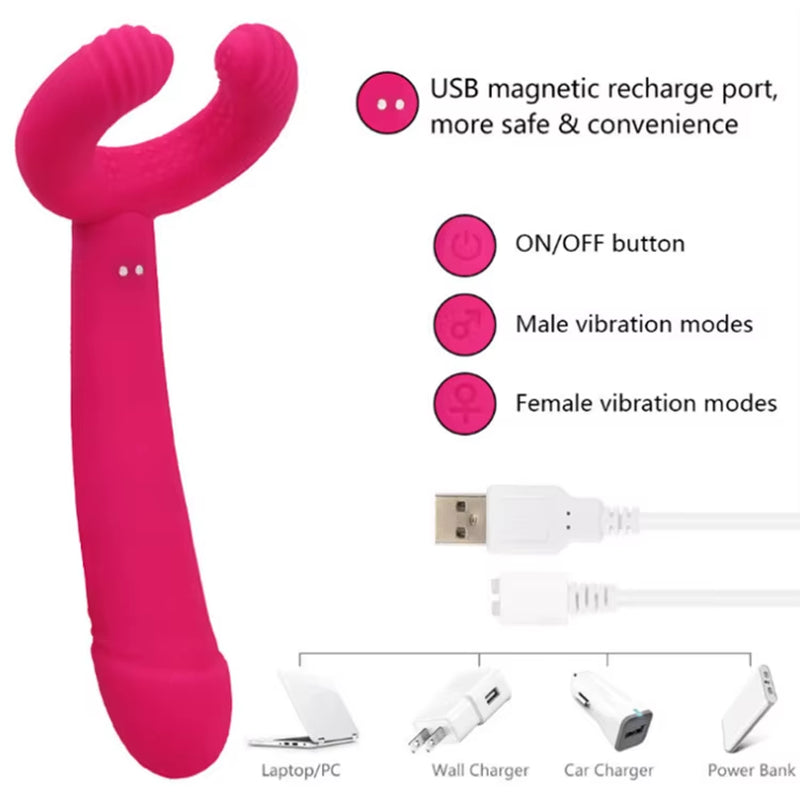 Private Silicone Womens Massage Y Shaped Unisex Vibrator Best Hot Sell Sex Toy