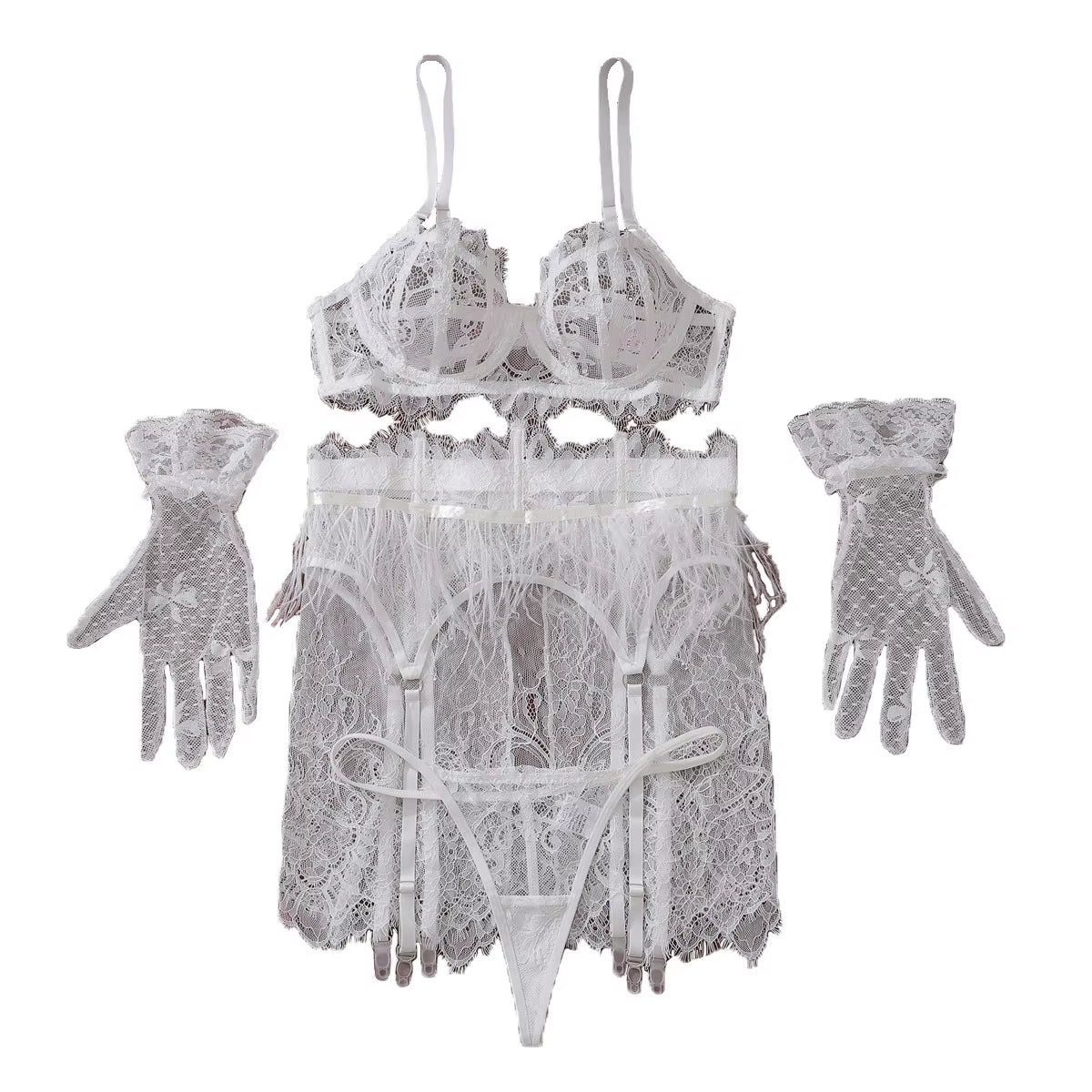 2025 Premium European-American Women's Lingerie Set with Intricate Lace and Embroidery Details