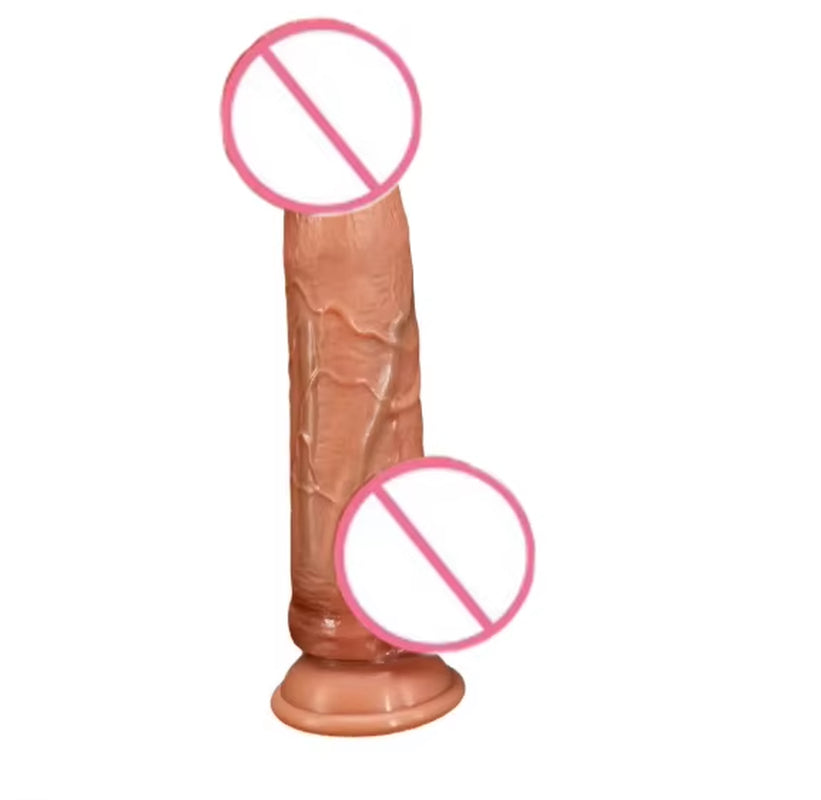 20Cm Soft Silicone Sex Toy Dick Real Skin Dildo with Suction Cup Real Feel Realistic Fat Dildo for Women