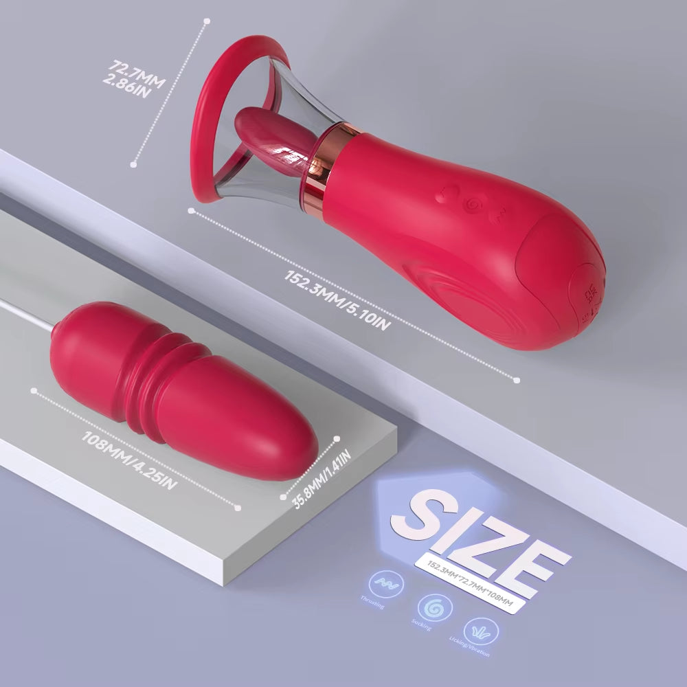 3 in 1 Removable Thrusting Jump Toy Sex Products Girl Vibrator Sex Toys Clitoral Licking Silicon Model of Women