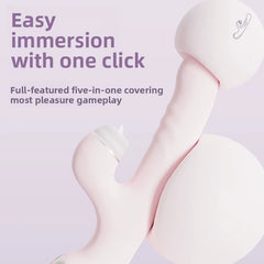 Three-In-One USB Powered Vibrator Telescopic Dildo & Instant Tide Female Sex Toy Massage Stick