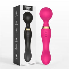 Magic Dual Head Motor Double-Ended Dildo Vibrating Vibrator Multi Speed Lesbian Japanese Body Massage Wand Vibrator Masturbation