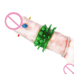 Sex Toys Penis Extension Cock Ring Sleeves Fun Natural Rubber Latex Condoms Flower-Like Spike Condom for Man