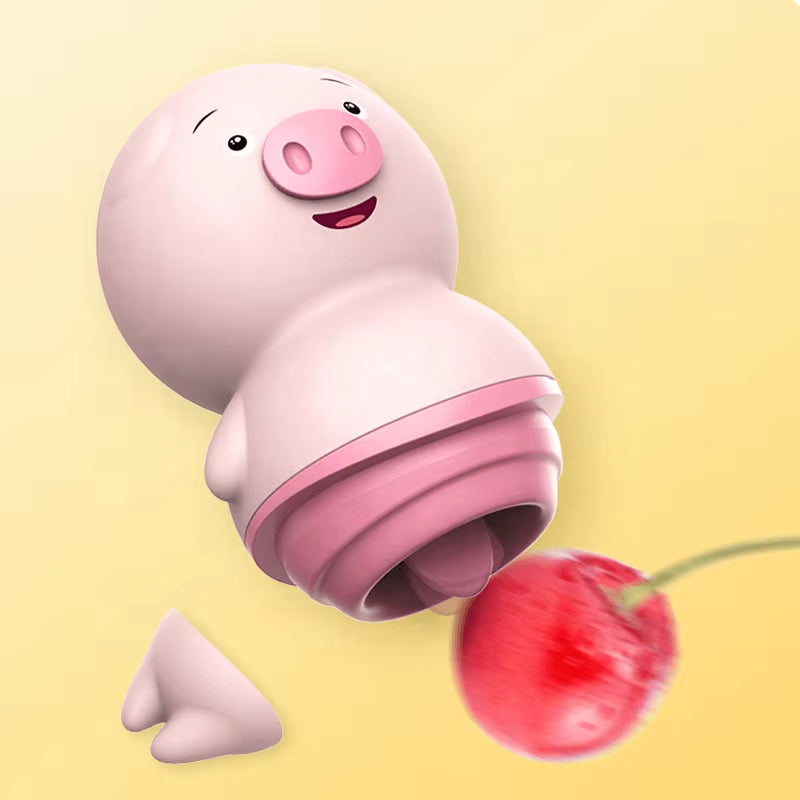 Cute Pet Little Pig Vibrador Battery Mini Tongue Licking Vibrator Jump Egg Sex Toy