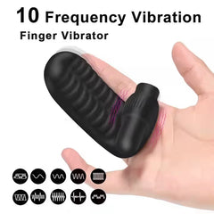 USB Charging 10 Vibration Vibrating Sleeve Vagina G Spot Clitoral Massager Couple Flirting Lesbian Woman Finger Vibrators