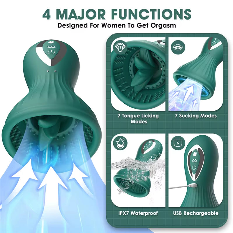 Handhelds Licking Clitoral Vibrator 7 Vibrating Stimulation Nipple Massager Breast Sucking Machine New Adult Sex Toy for Adult
