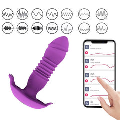 Wearable Telescopic Anal Dildo Massager Prostate Thruster Vibrator with App Remote Vibrating Butt Plug for Men and Women