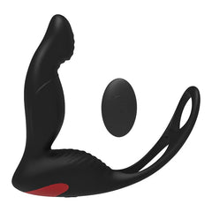 Silicone Prostate Stimulator with Ring Plug 9 Vibration Modes and Remote Control Vibrators for Massages