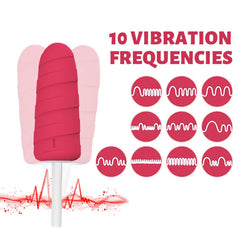 Thread round Head Rotating 10 Vibration Flirting Massage G Spot Mini Wand Vibrator Ice Cream Sex Adult Toys Female Masturbator