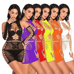 Wholesale Women's Black Transparent Lace Sheer Lingerie with Hollow Out Design