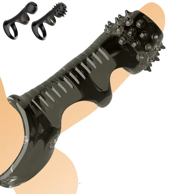 Soft TPE Time Delay Ejaculation Sex Toys Male Foreskin Cock Ring Sleeve Penis Ring for Couple Men