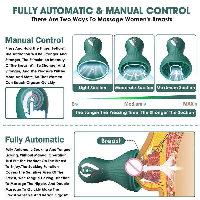 Handhelds Licking Clitoral Vibrator 7 Vibrating Stimulation Nipple Massager Breast Sucking Machine New Adult Sex Toy for Adult