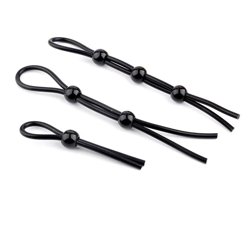 Penis Stay Delay Ejaculation Hard Silicone Bead Lock Adjustable Cock Ring for Men Product