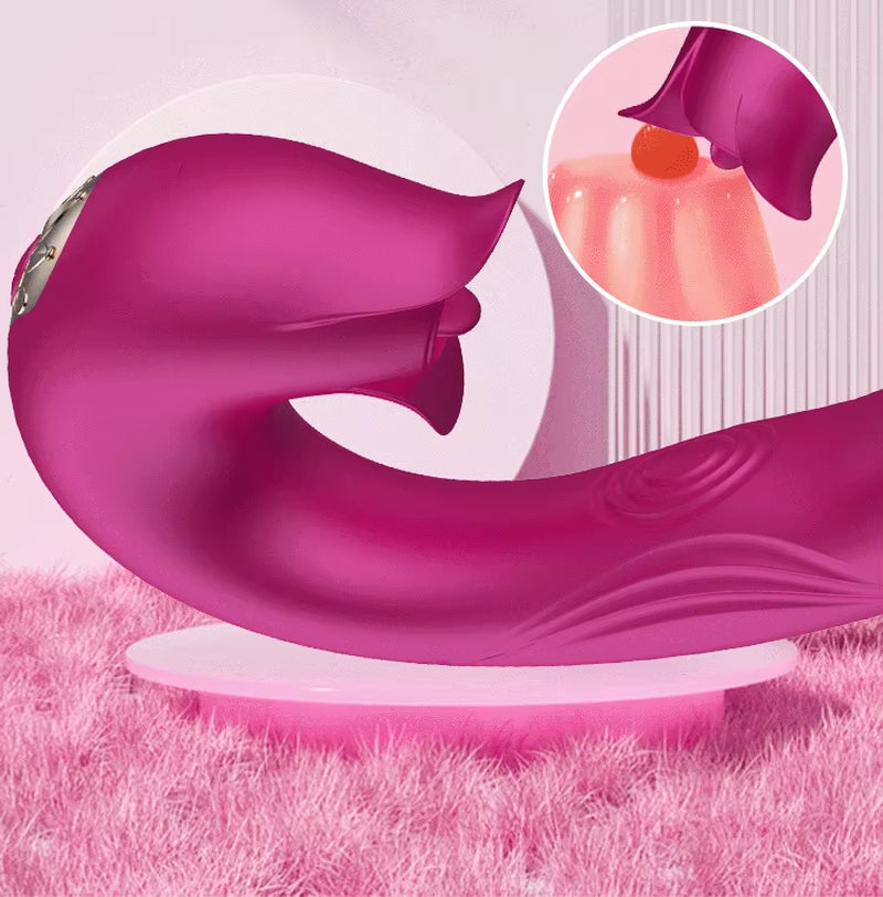 Oral Sucking and Slaping Clitoral Stimulation G Spot Female Masturbation Dildo Adult Sex Toy Licking Vibrating Tongue 