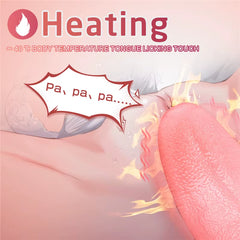 Clit Licking Vibrador with G Spot Stimulator Vaginal Insert Sex Toy Portable Realistic Heating Big Tongue Vibrator for Females