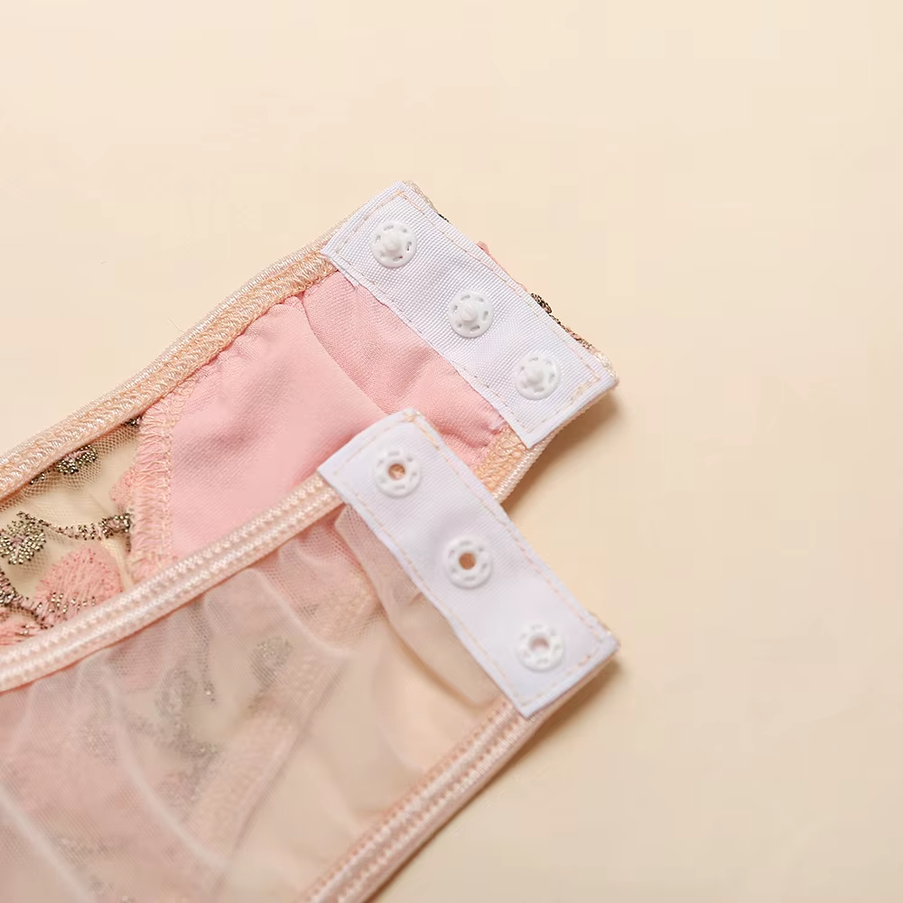 Sexy Underwear Tight Bondage Pink Petal Mesh Sheer Lace Sexy Lingerie One Piece Open Bodysuit Corset Top