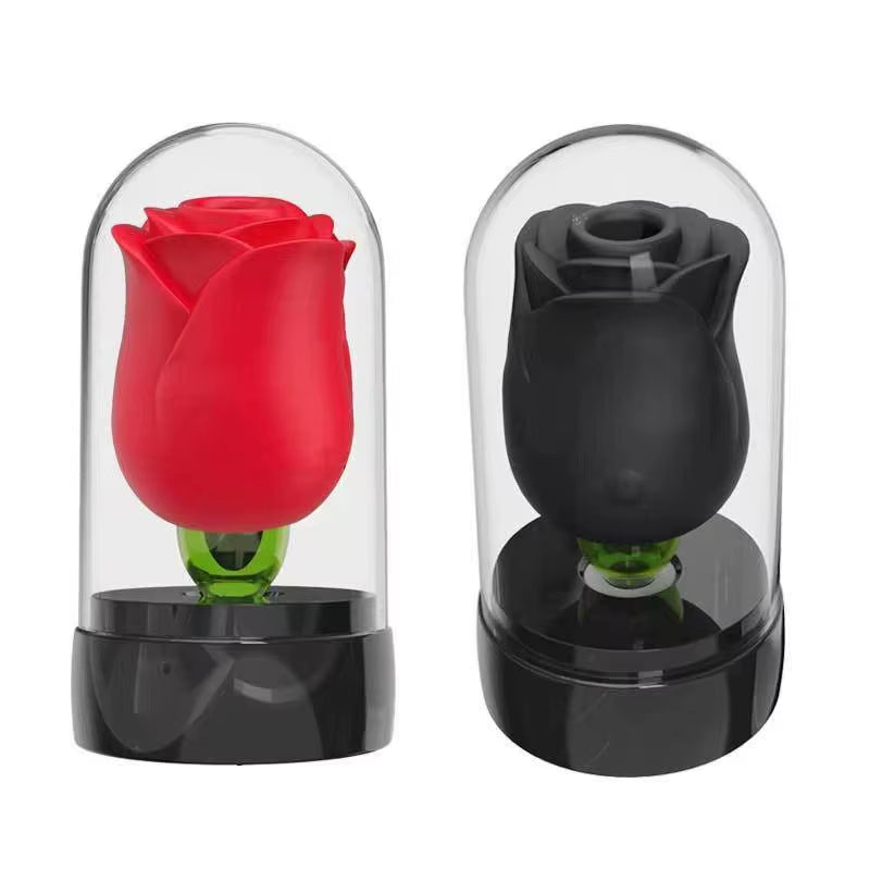 2021 Hot Sales Yellow Red Black Double Sided Rose Shape Sex Toys Clitoral Tongue Licking Sucking Rose Vibrator for Women