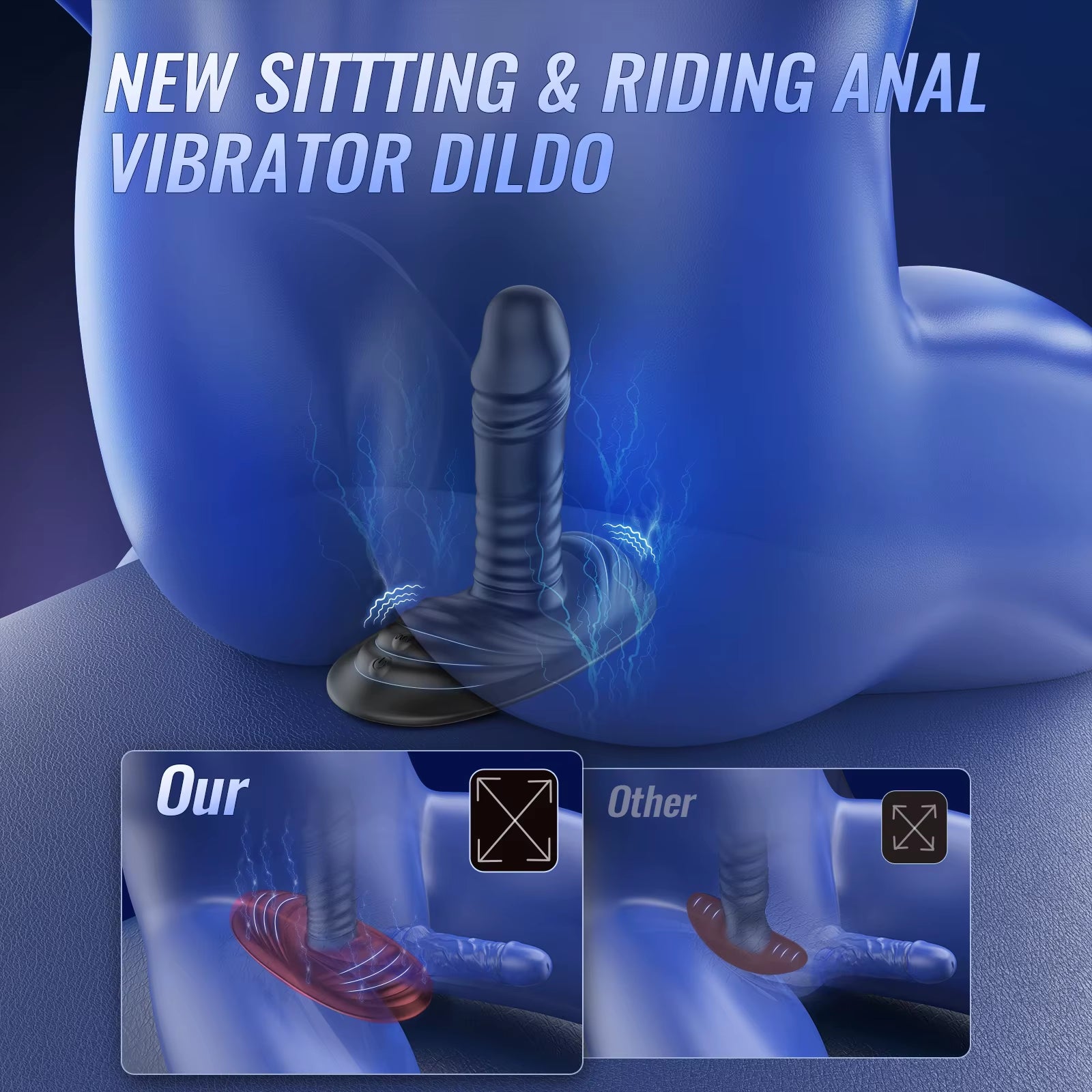 Male Posterior Silicone Vibrating Anal Plug Electric Massage Device