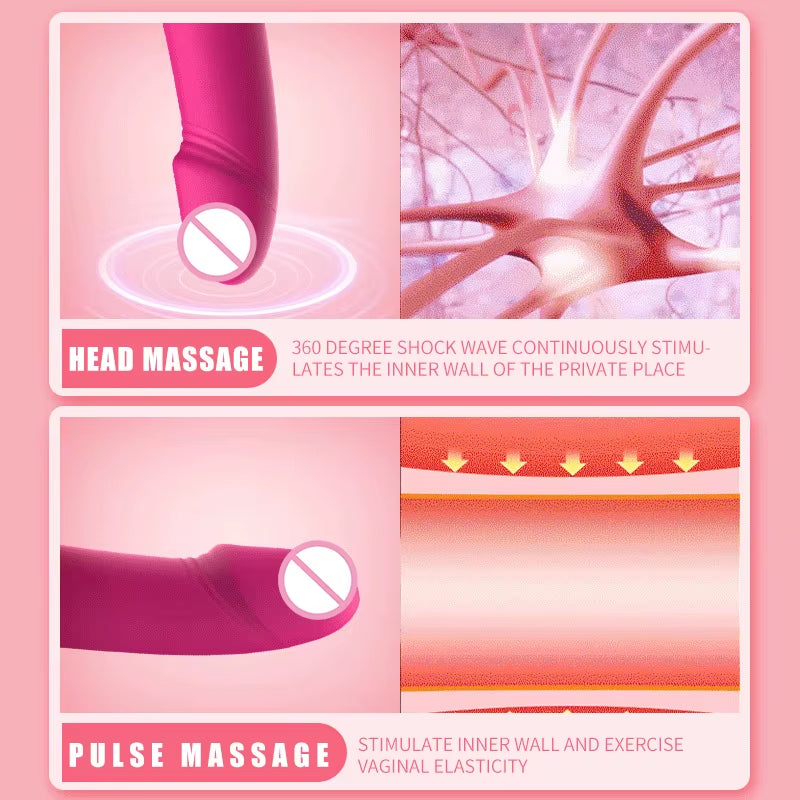 Swing Telescopic Portable Female Stick Constant Temperature Multi Frequency Dual Motor Fun Vibrating Stick with Light