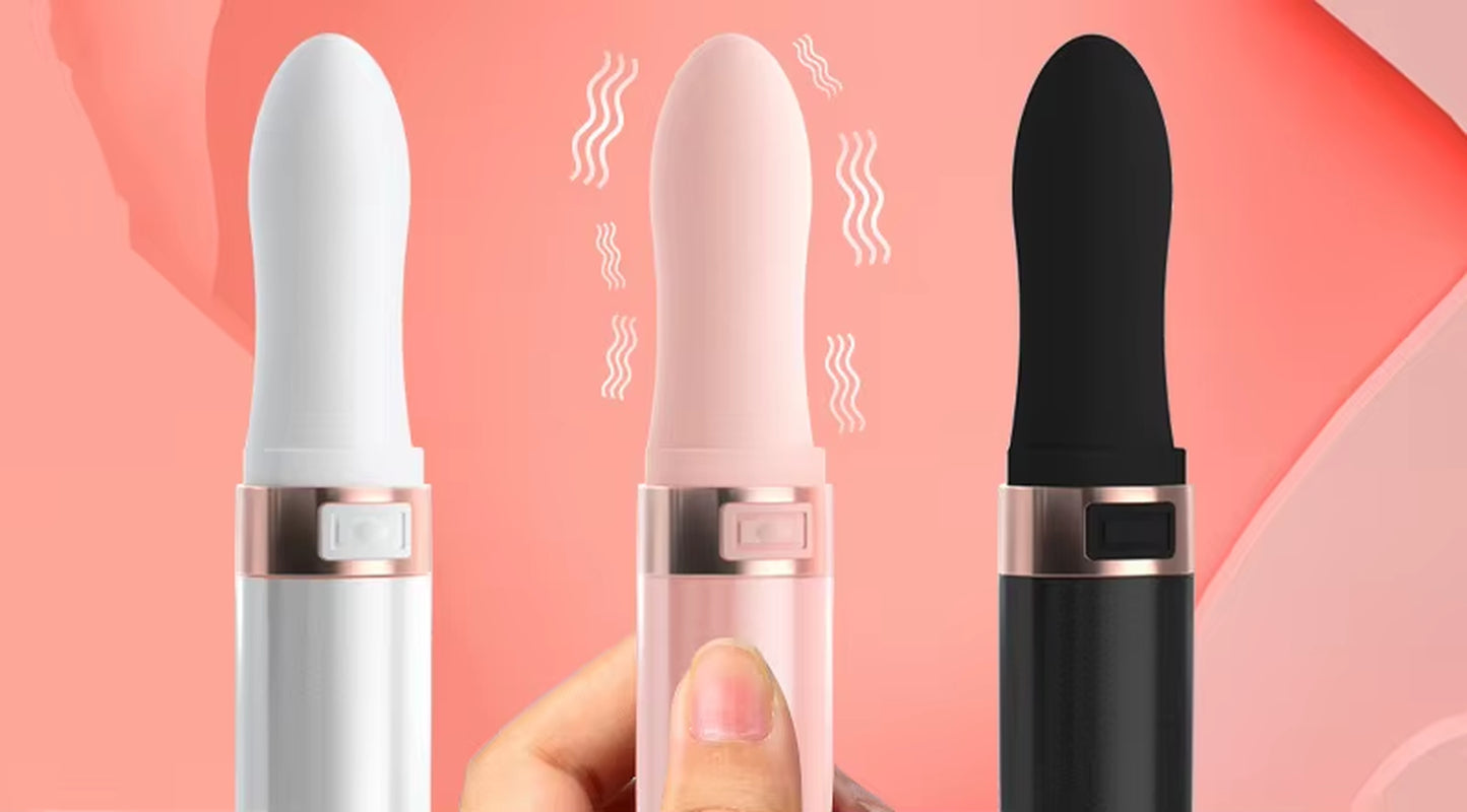 Rechargeable Hidden Discreet G Spot Clitoral Stimulation Pink Mini Lipstick Vibrator Wand Massage for Women Sex Toy