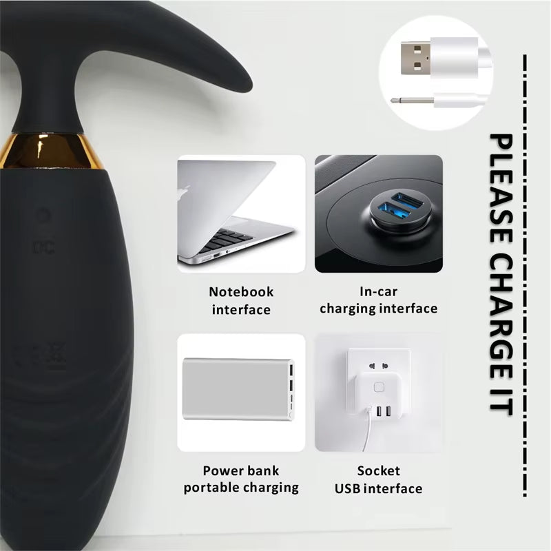 Wearable 10 Speeds Vibrating Egg Anal Plug Panties Female Anal Toys App Remote Wireless Anal Plug Vibrator for Women Men