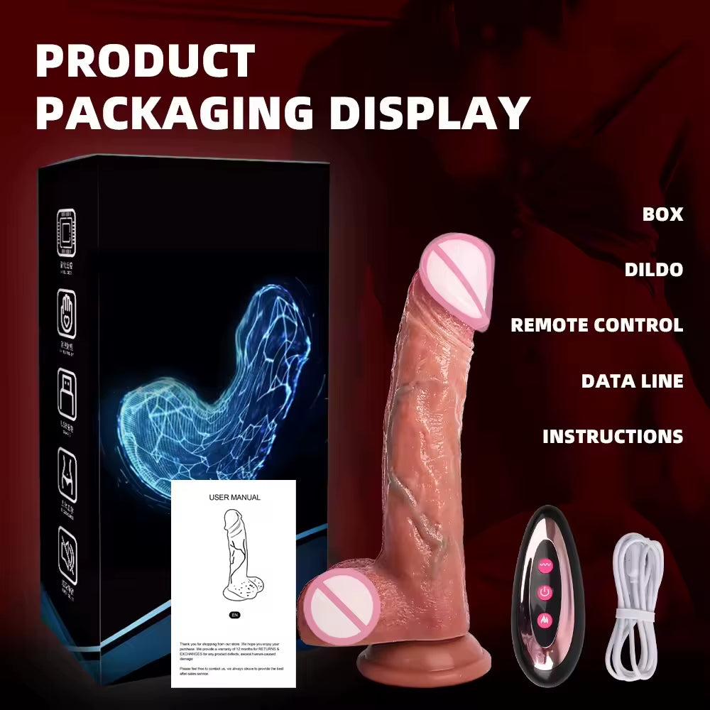 Super Strong Telescopic Heating Big Realistic Huge Dildo Vibrator Sex Toys for Women Masturbation Xxl Dildos