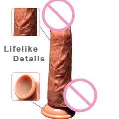 Remote Sex Toy Heating Swing Realistic Liquid Silicone Telescopic Thrusting Dildo Vibrator