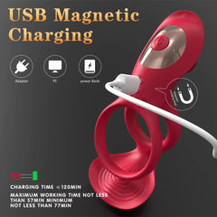Resonance Rose Flower Adult Silicone Sex Ring Men Locking Ring Vibrating Device for Delay Ejaculation