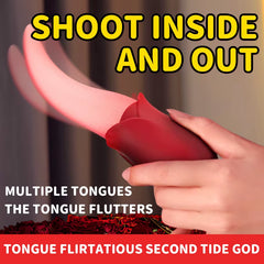 Mini Hot Rose Vibrator Realistic Tongue Licking Vibrator Adult Sex Toy for Women Clitoris Nipple Massager 