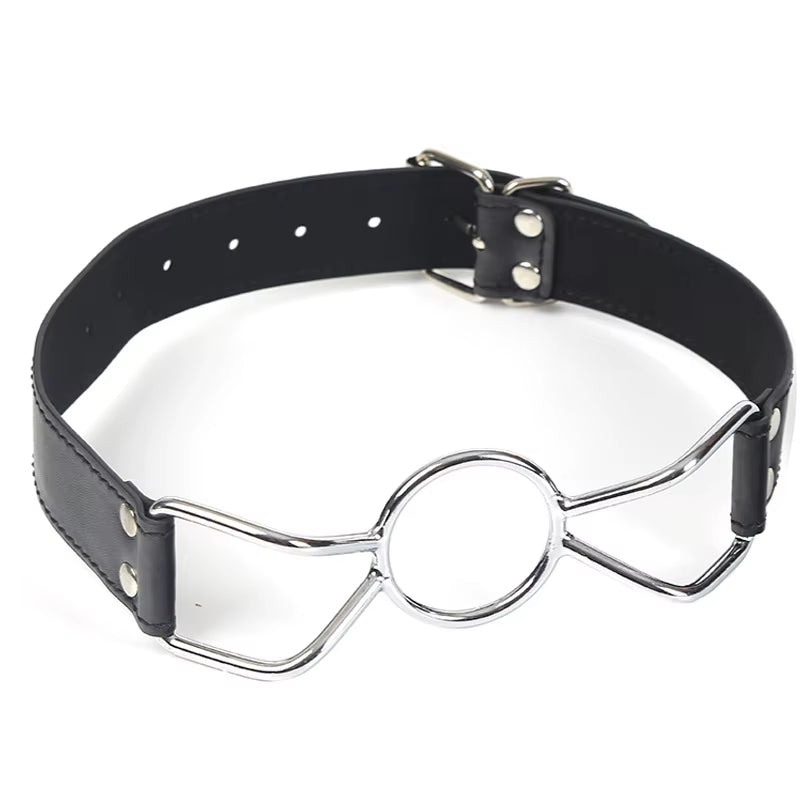 SM Sex Toys Adult Collar Forced Mouth Opening Iron Ring Deep Throat Mouth Plug Alternative Sex Props BDSM