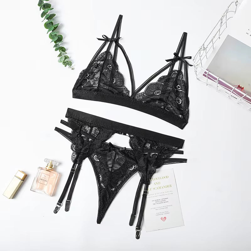 Providers Female Private Label Lingerie Women Black Lingerie Set Wholesale Women'S Erotic Underwear