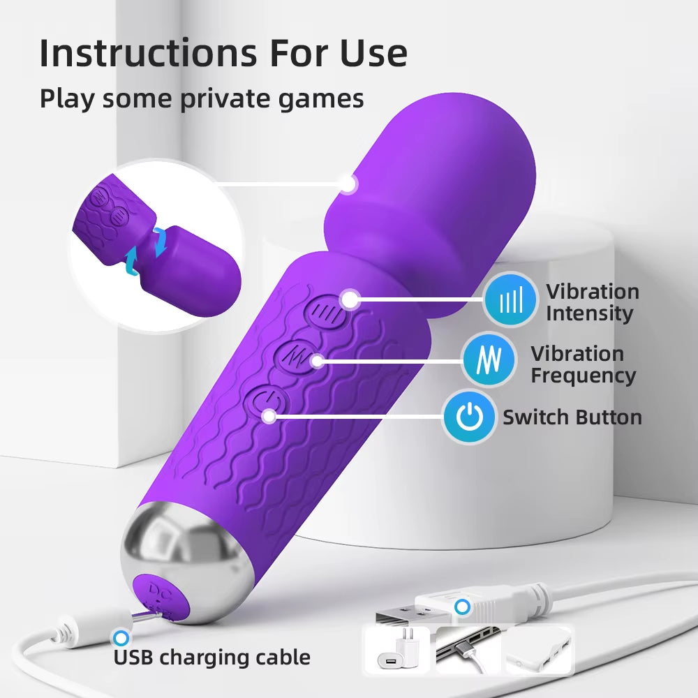 20 Modes 8 Speed Silicone Japan Av Vibrator Girls Sex Toy Clitoris G Spot Massager Wireless Mini Wand Vibrator Usb Charging 