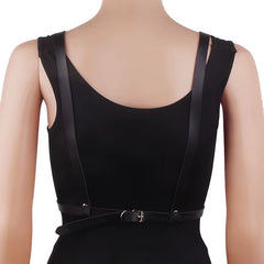 Seksfun Women's Adjustable PU Leather Chest Harness - Punk Goth Bondage Lingerie with Bra and Fetish Design