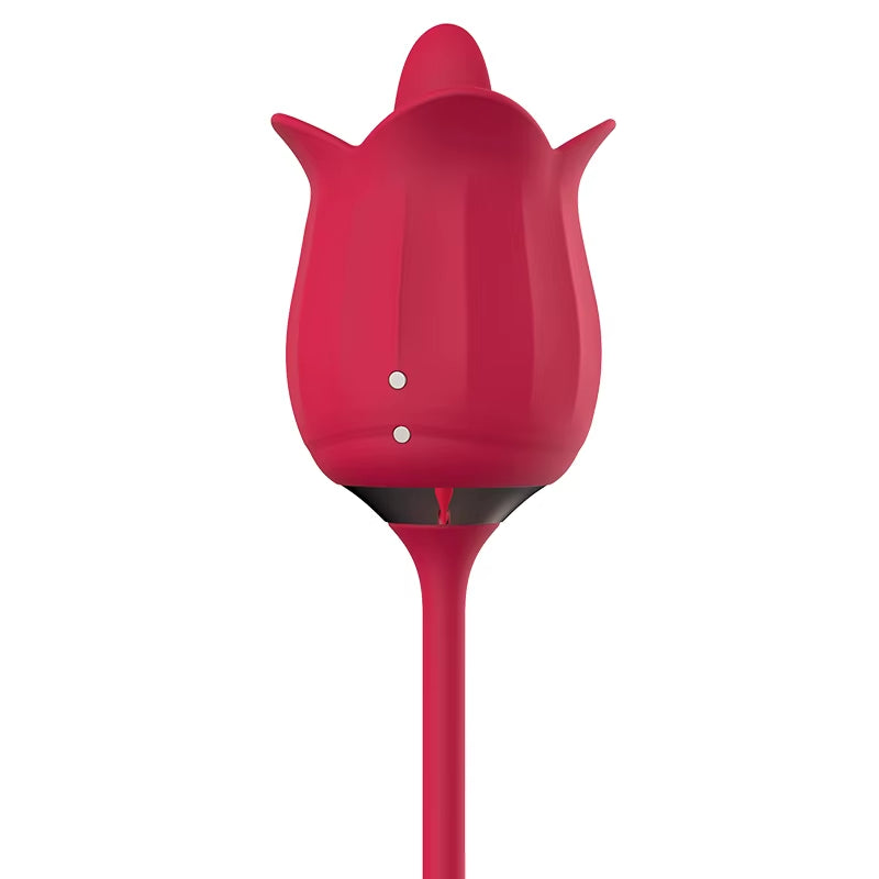 New Rose Vibrator with Tongue Licking and Bead Rotating Thrusting Dildo Masturbator for Female Vibrating Vaginas G-Spot Massage