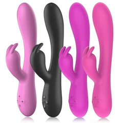 Rechargeable Dual Motor Heating Function Rabbit Ears Female Masturbation Clitoral Stimulation Rabbit Vibrator G-Spot Dildo