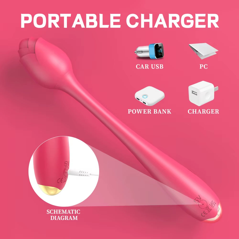Modern Hypoallergenic Platinum-Cured Silicone Vibrator Cheap Flowers Massager with Whisper Mode Technology